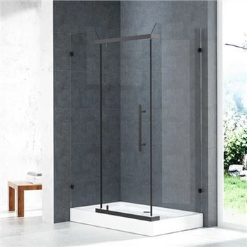 Cabina de Ducha Rectangular Pivotante Negra 6mm