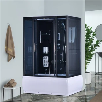 Cabina de vapor de hidromasaje de perfil negro
