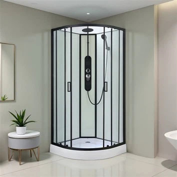 Cuarto de ducha en forma de abanico-con puerta corredera