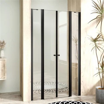 Puerta de ducha de baño pivotante de vidrio templado