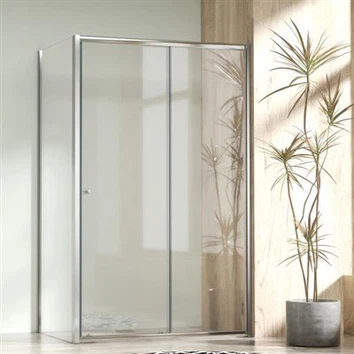 Mampara de ducha rectangular con tiradores
